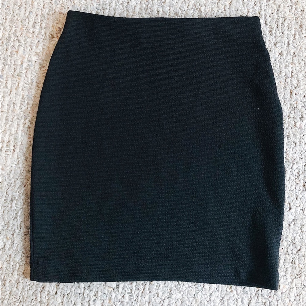 black mini skirt